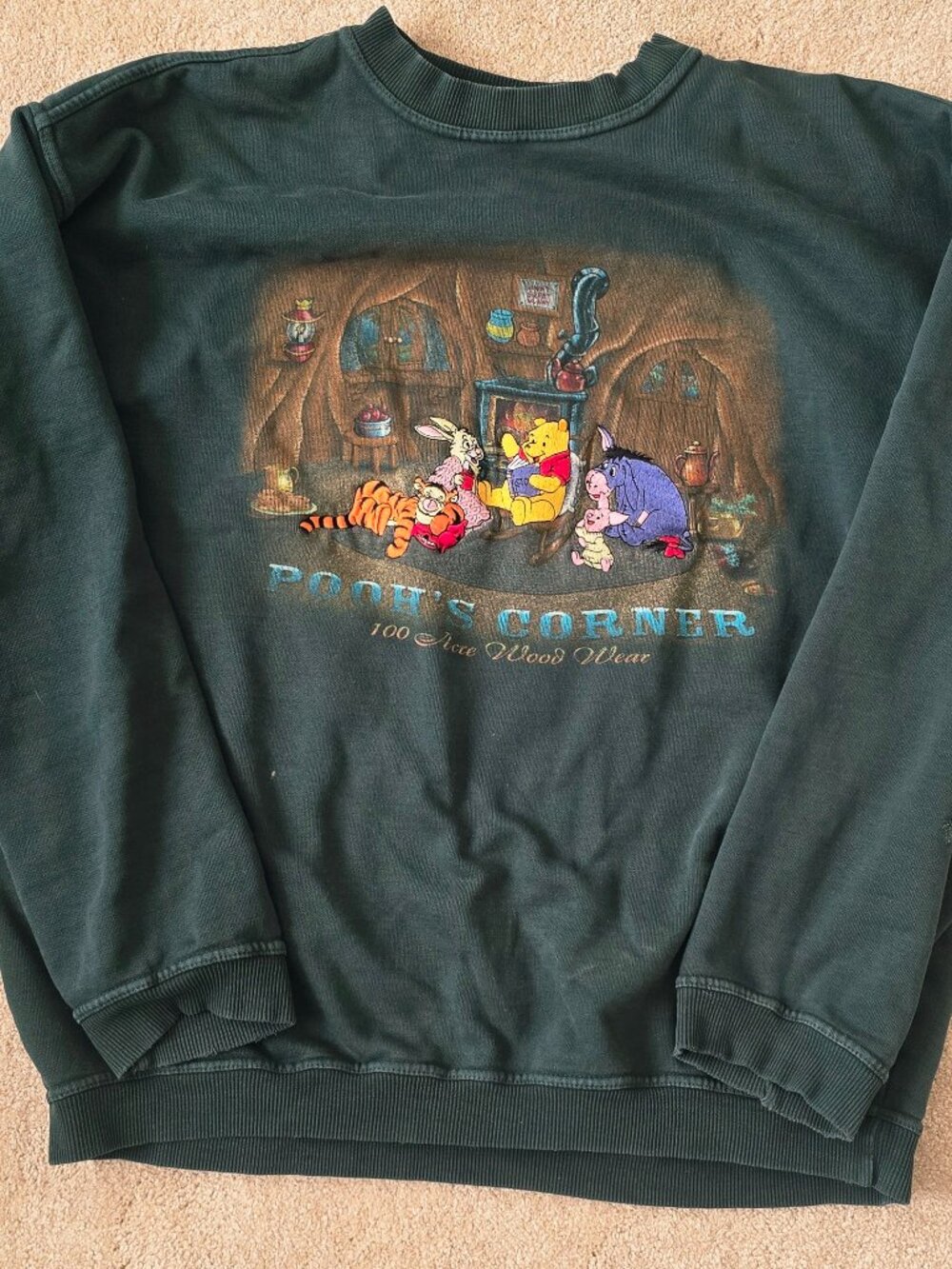 XL Vintage Pooh and Friends 100 Acre Wood s Sweatshirt